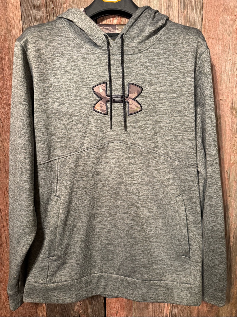 Under Armour Men’s Large Gray Storm Pullover Hoodie with Camo Logo